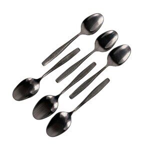 Rogers IS Stainless USA INS185 Burnished Teaspoons Lot of 6